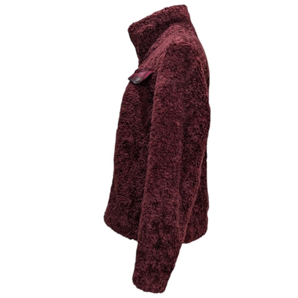Pendleton Fuzzy Teddy Soft Zip Sweater Jacket in Burgundy Women's Size S - Picture 6 of 13